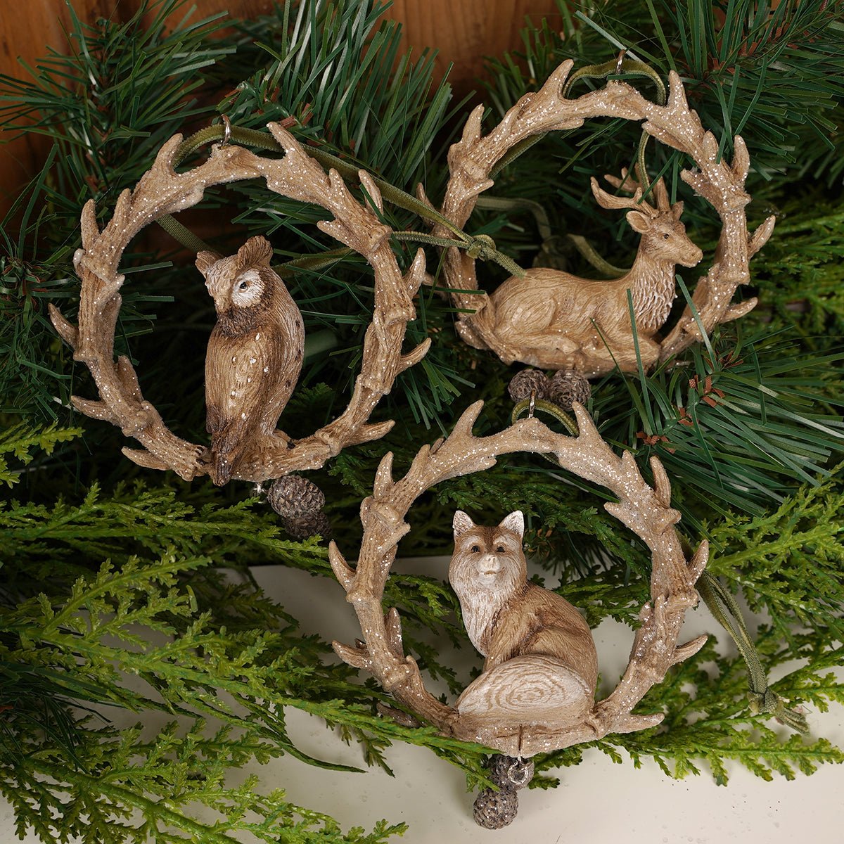 Woodland Antler Wreath Ornament