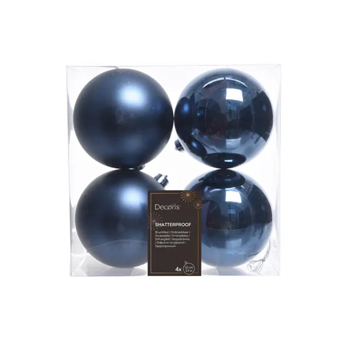 Night Blue Boxed Ball Ornaments set Of 4