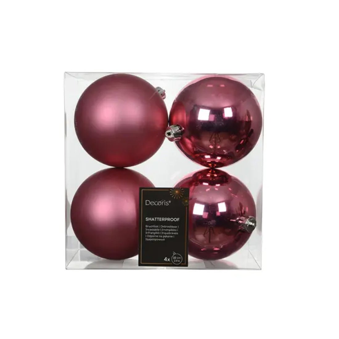 Pink Blossom Boxed Ball Ornaments Set Of 4