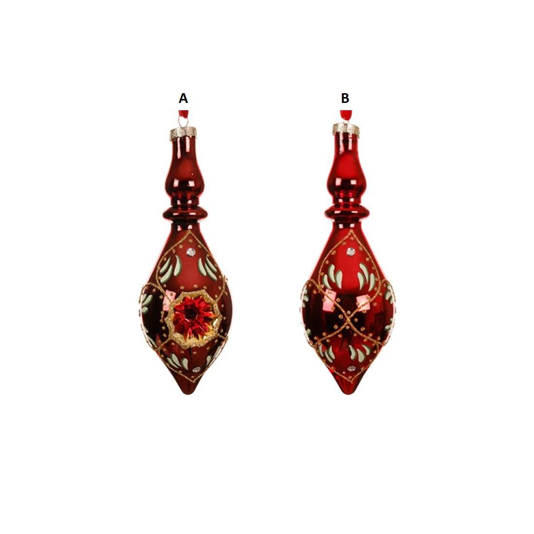 Glass Red Finial Ornament