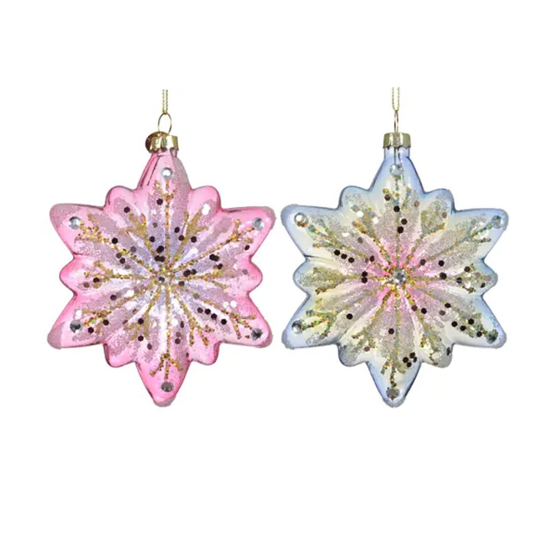 Glass Iridescent Flower Ornament