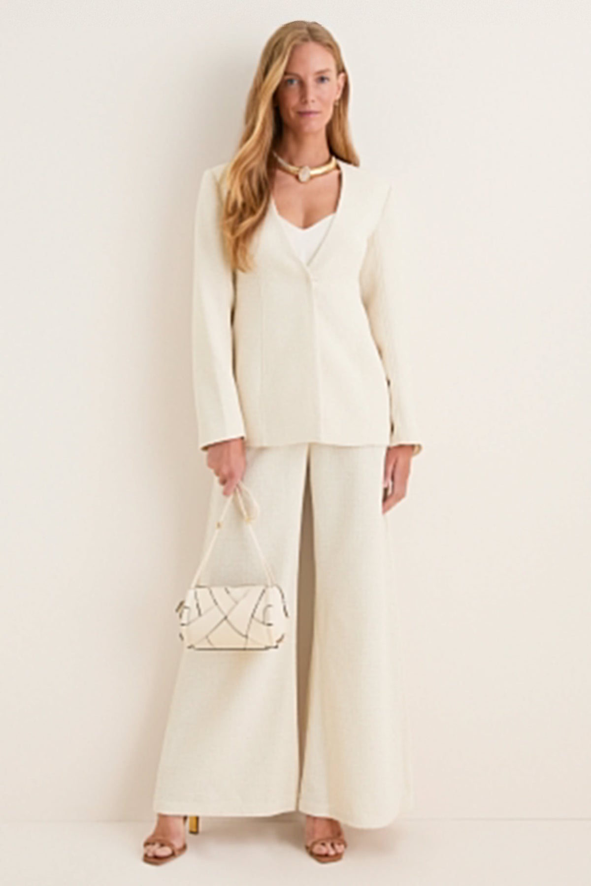 Textured Ivory Belora Jacket