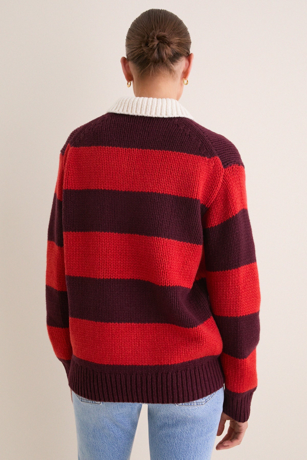 Harvard Wine Brandy Heather Long Sleeve Polo Rugby Sweater
