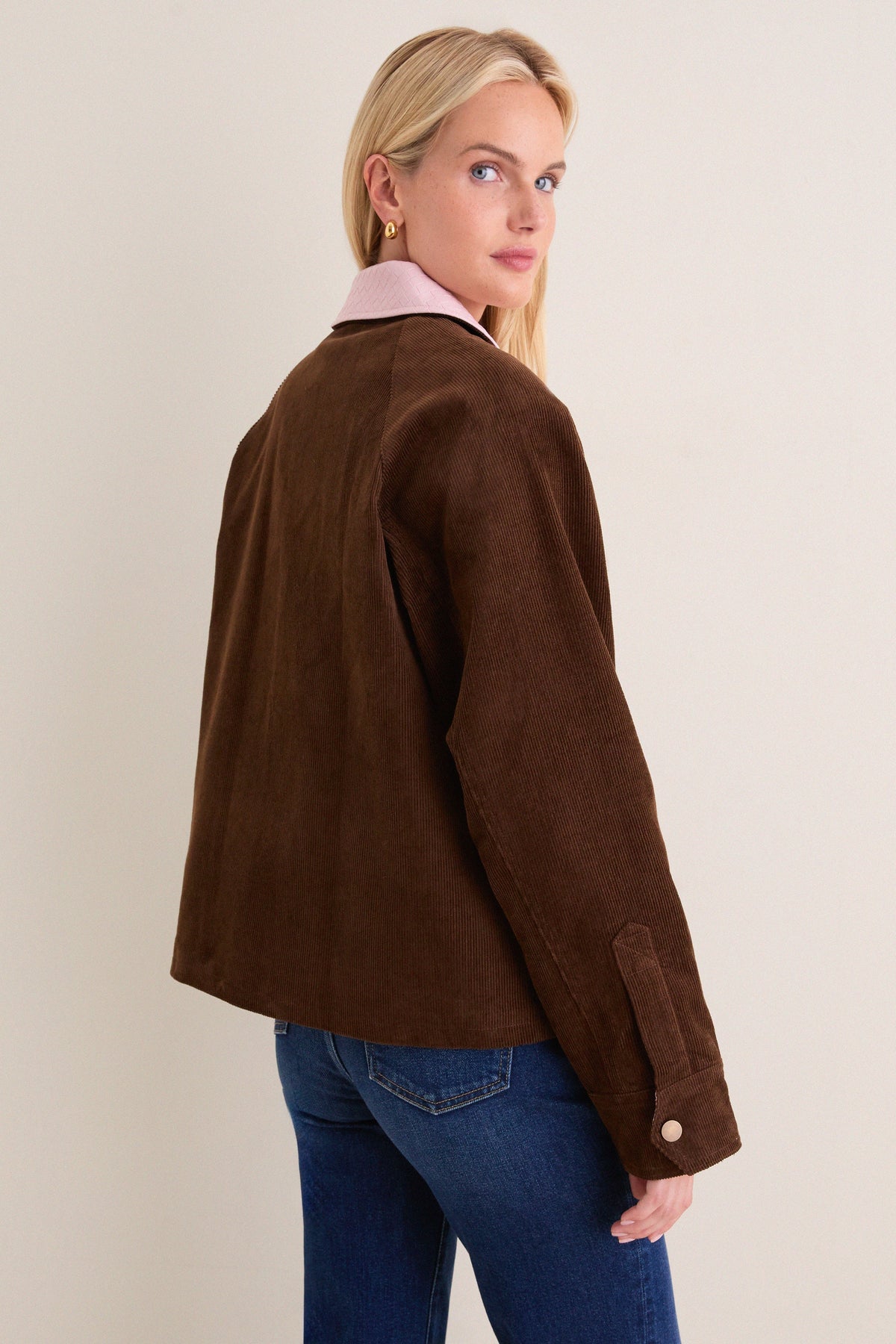 Chocolate Corduroy & Peony Jordan Jacket