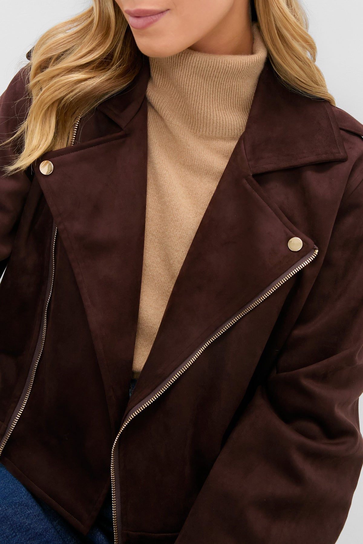 Chocolate Faux Suede Bristol Jacket