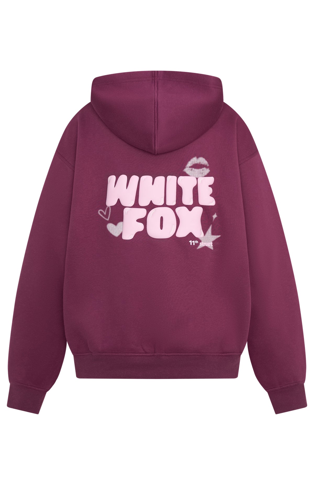 11th Street Sweet Kisses Oversized Hoodie Very Berry
