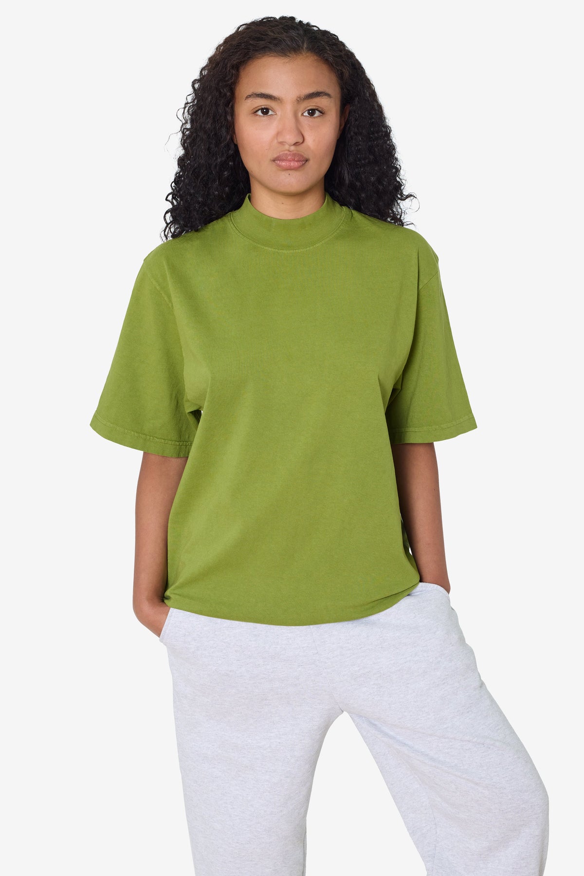 1825GD Unisex - Oversized Short Sleeve High Mockneck T-shirt