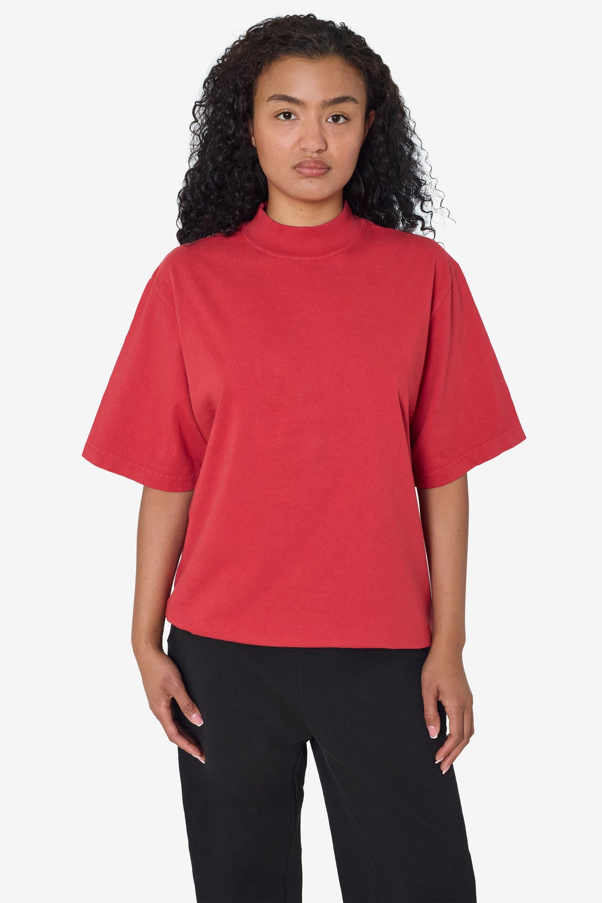 1825GD - Oversized Short Sleeve High Mockneck T-shirt