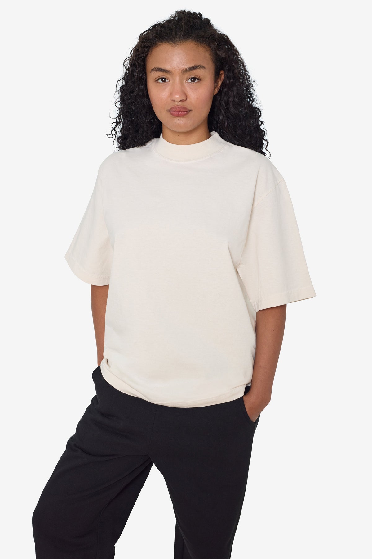 1825GD - Oversized Short Sleeve High Mockneck T-shirt