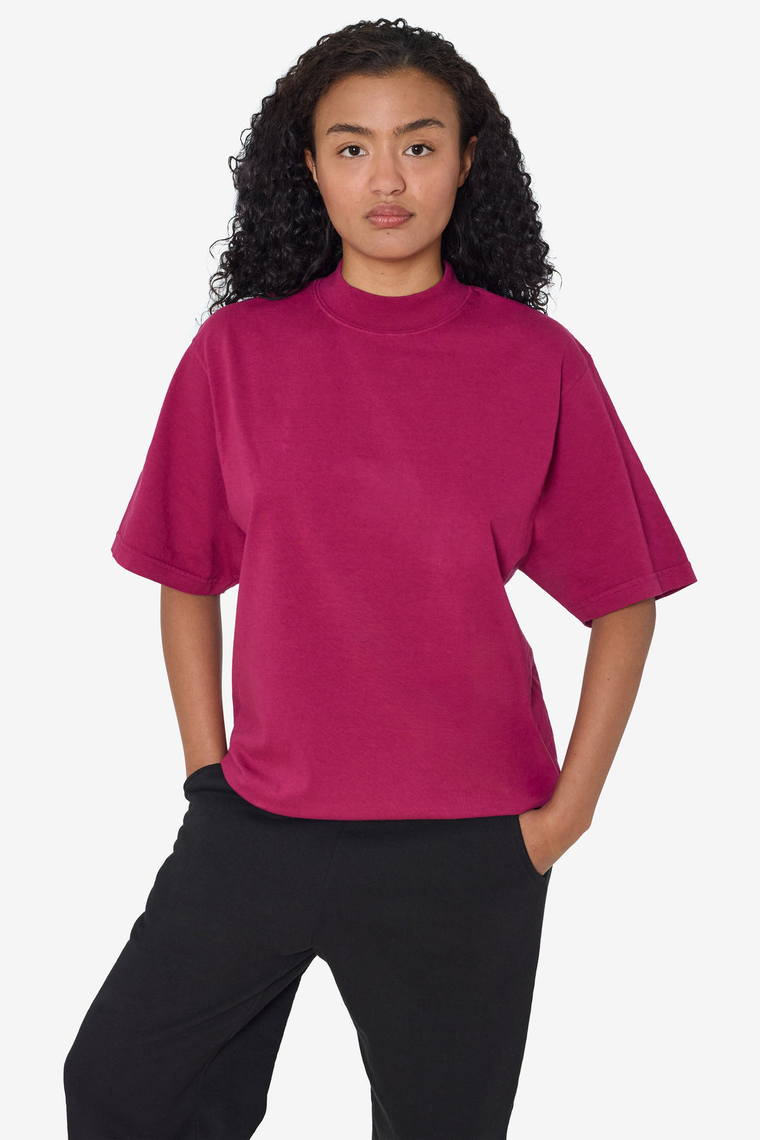 1825GD - Oversized Short Sleeve High Mockneck T-shirt