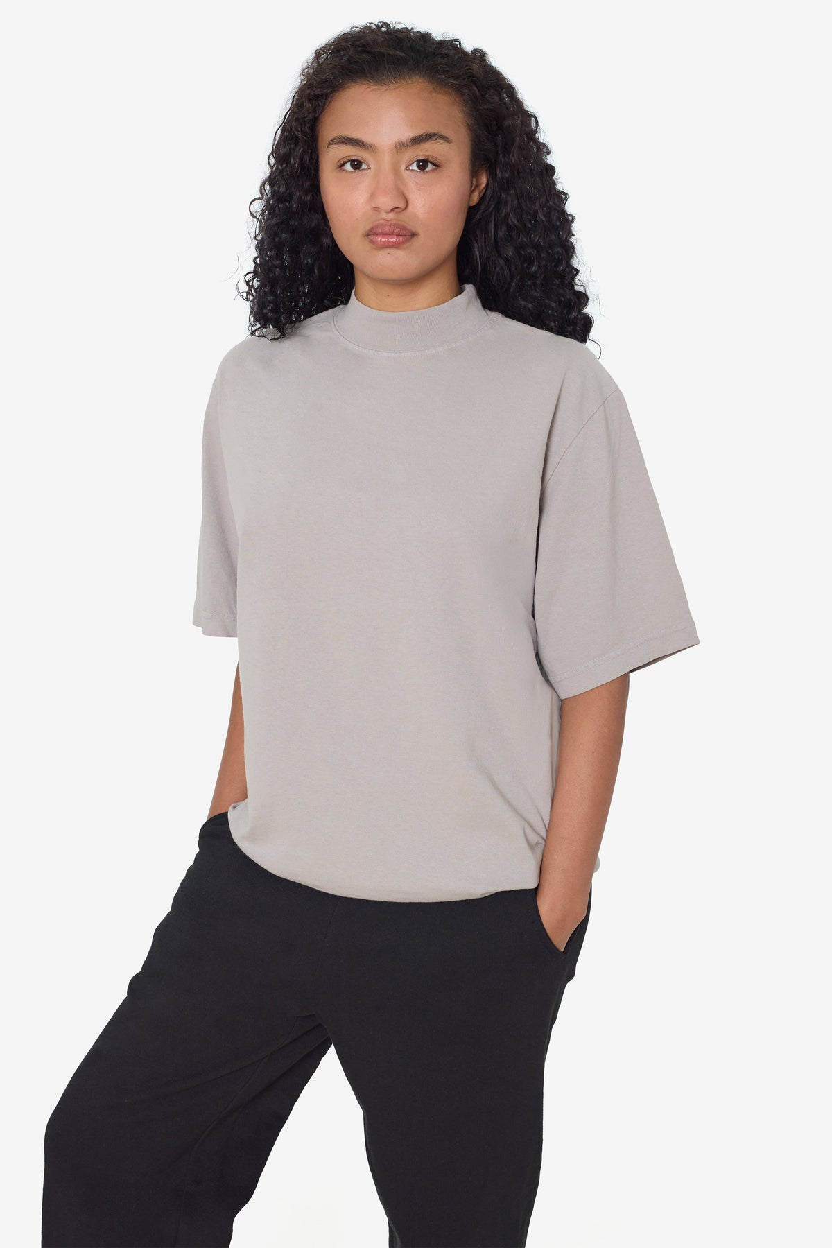 1825GD - Oversized Short Sleeve High Mockneck T-shirt
