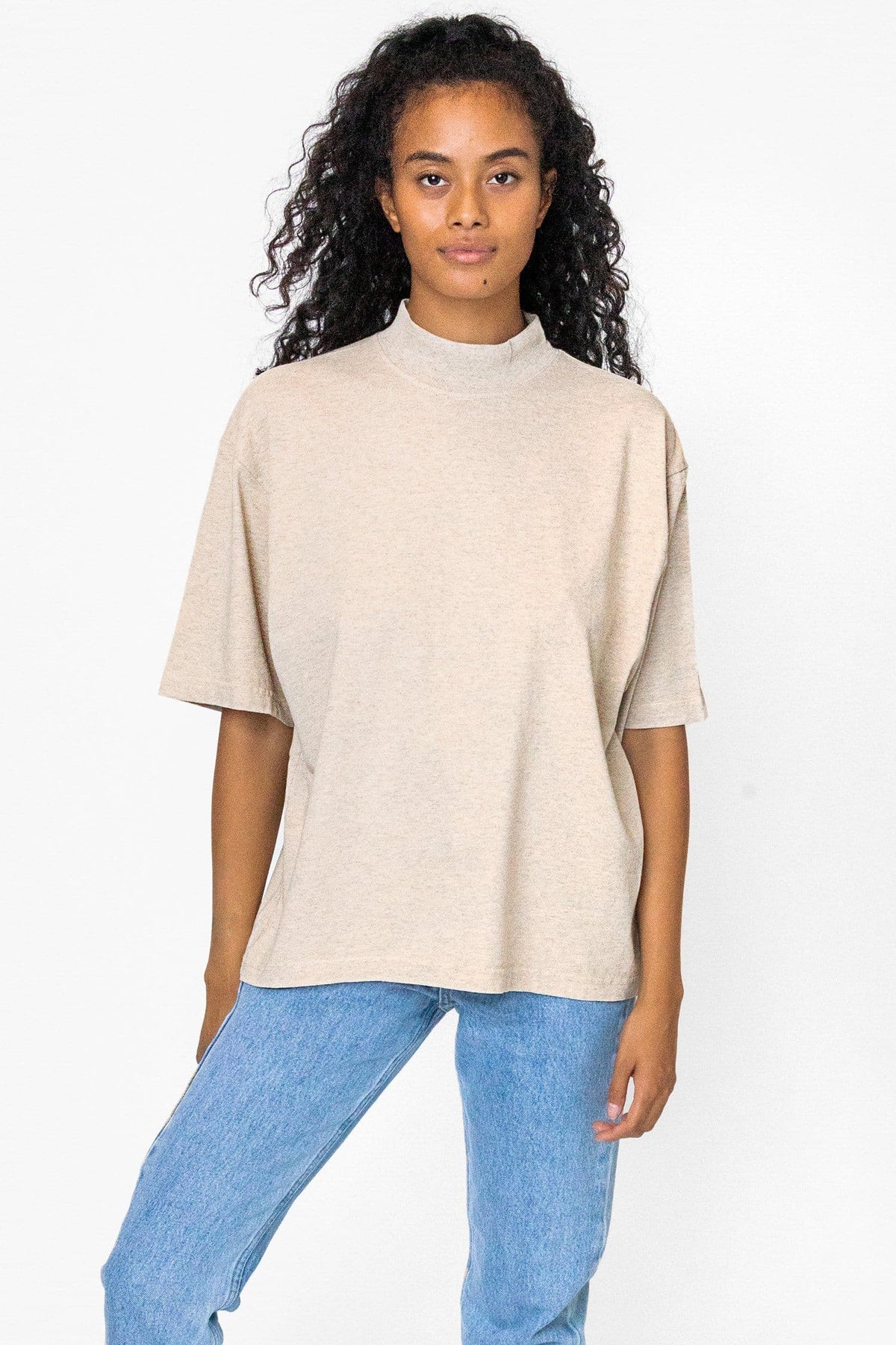 1825GD Unisex - Oversized Short Sleeve High Mockneck T-shirt