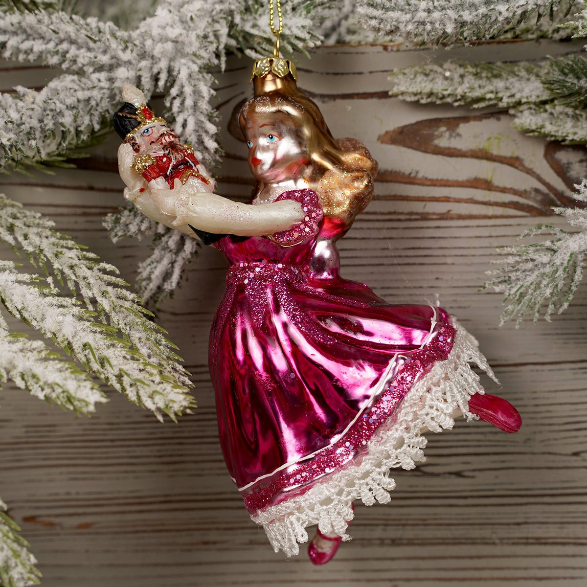 Clara Nutcracker Glass Christmas Ornament