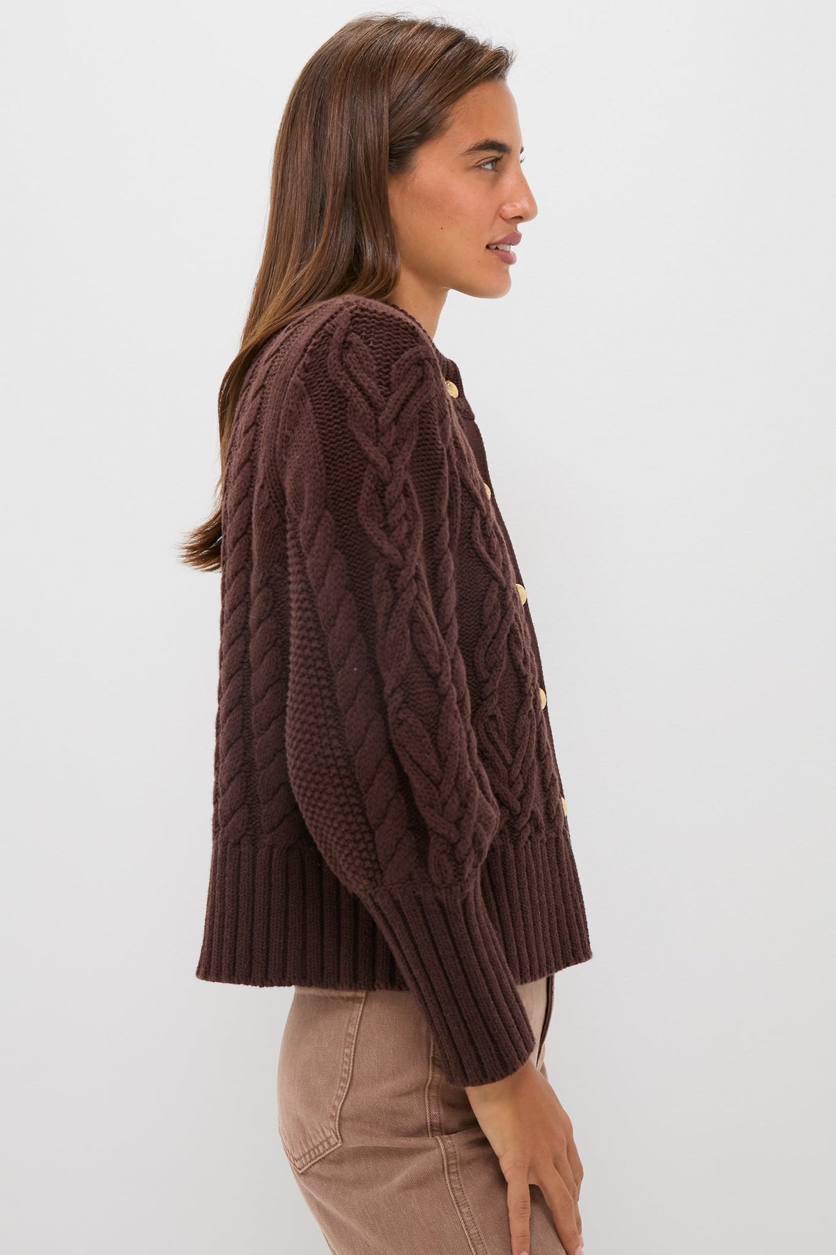 Brown Cotton Colette Cardigan