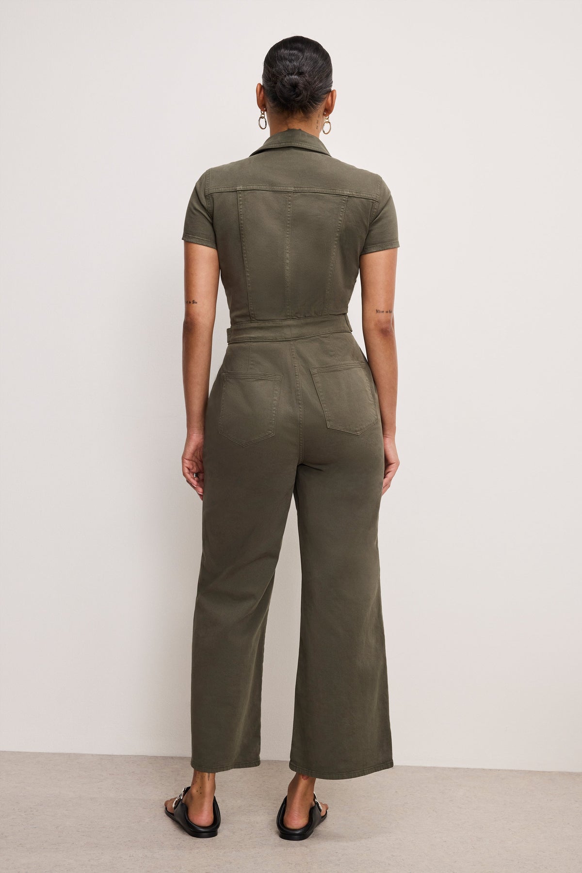 FIT FOR SUCCESS TWILL PALAZZO CROPPED JUMPSUIT | FATIGUE001