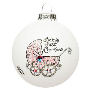 Baby Girl Buggy First Christmas Ornament