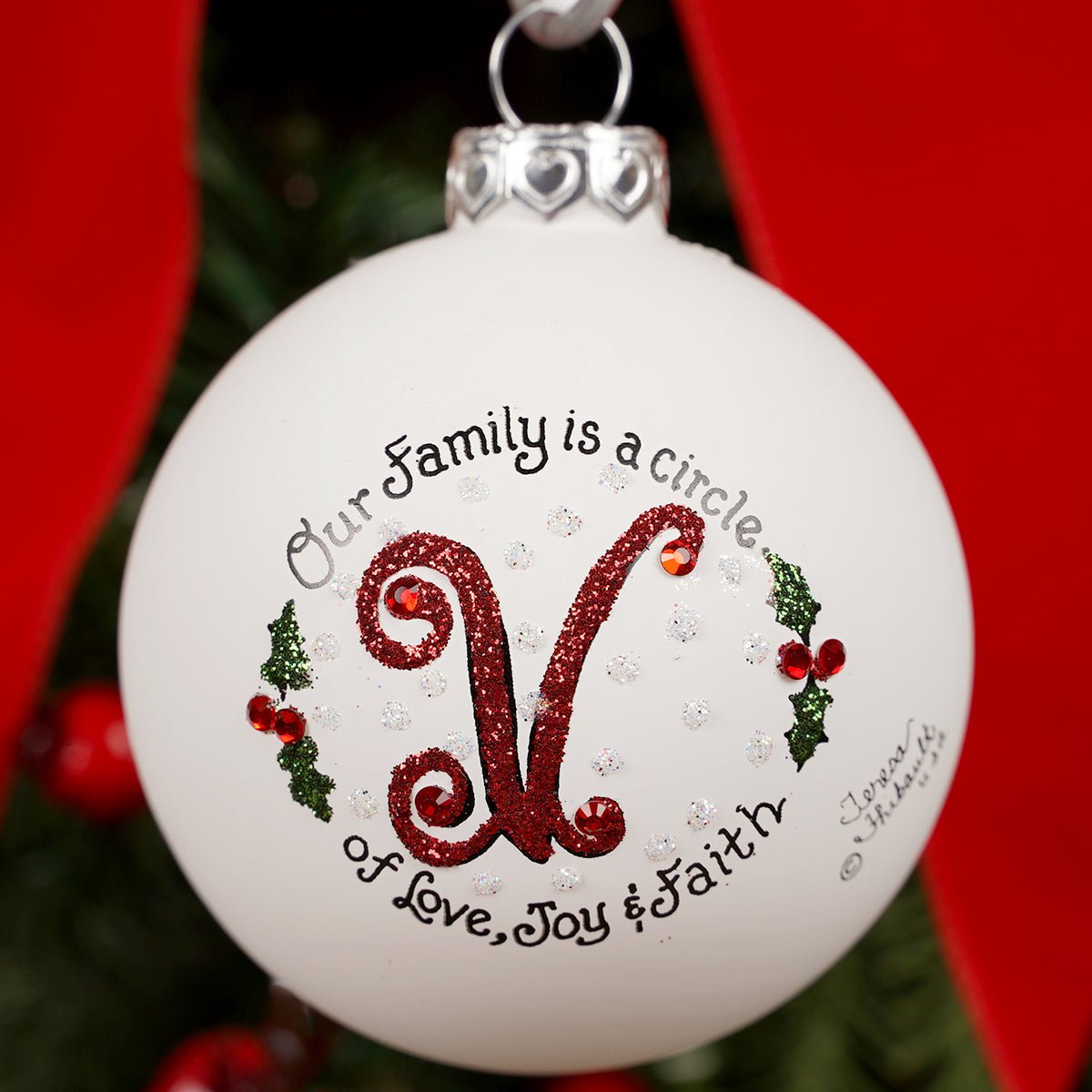 Family is a Circle V Christmas Ornament