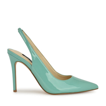 Feather Pointy Toe Slingback Pumps