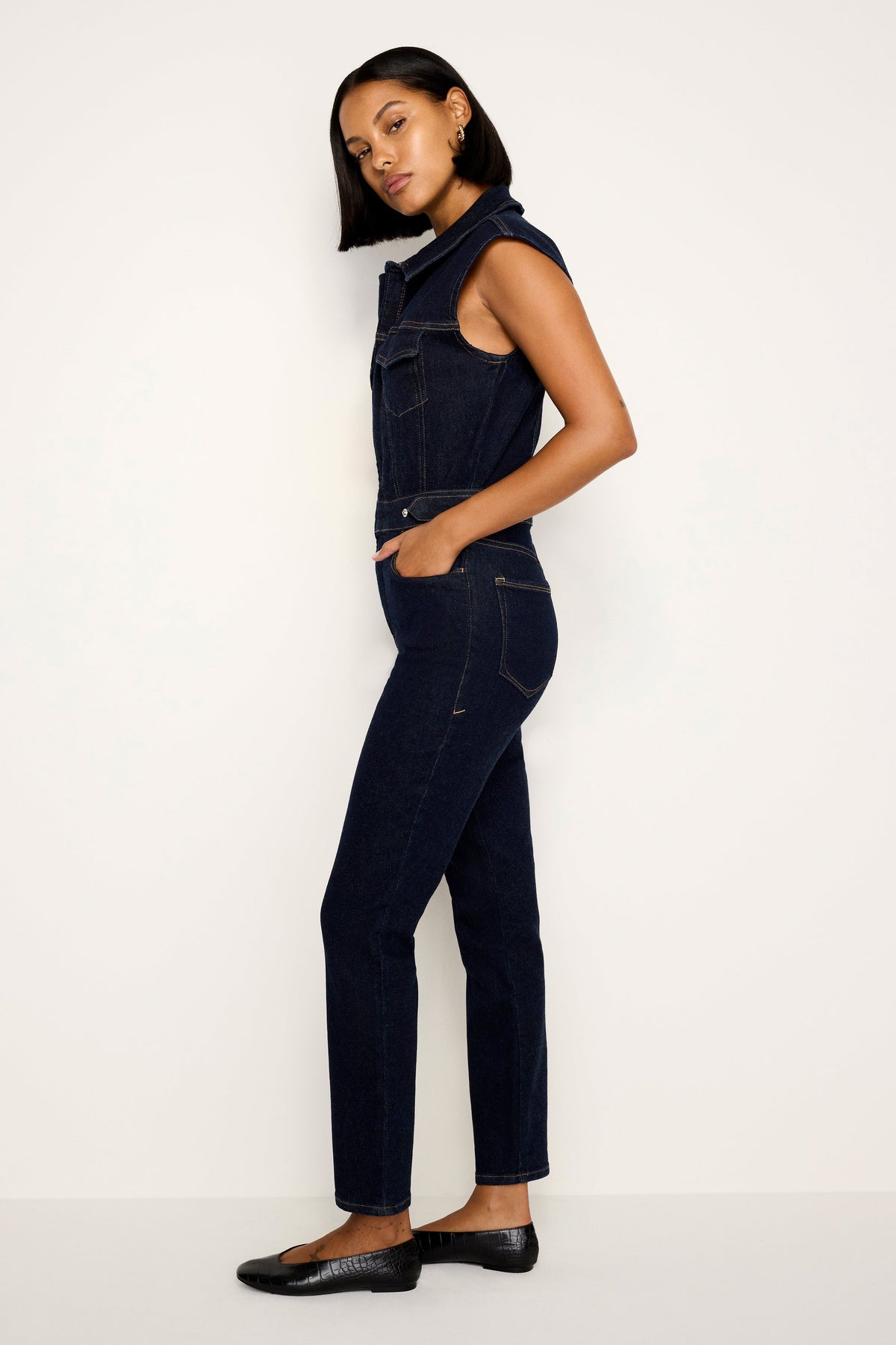 RINSED DENIM FIT FOR SUCCESS JUMPSUIT | INDIGO716