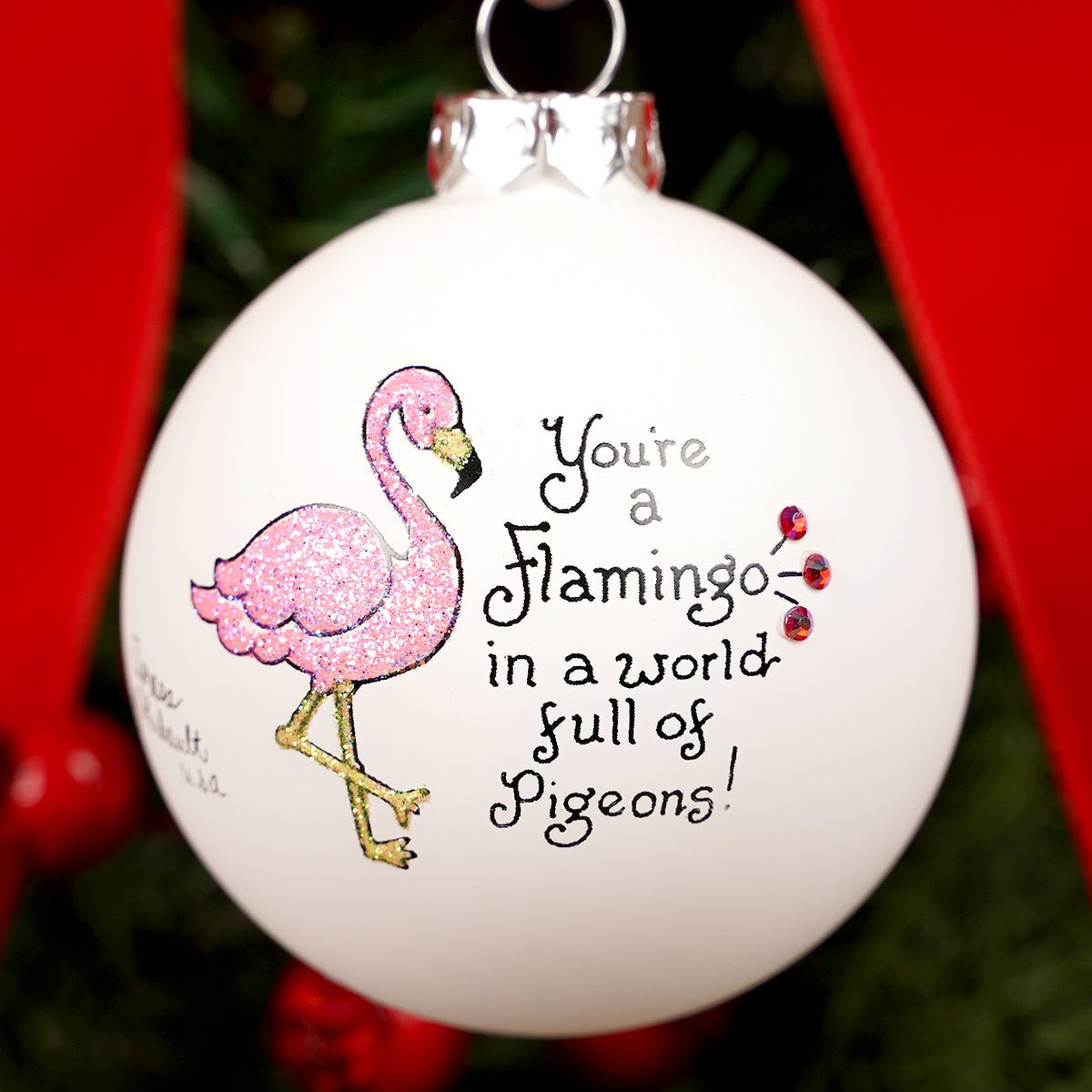 Flamingo Friendship Christmas Ornament