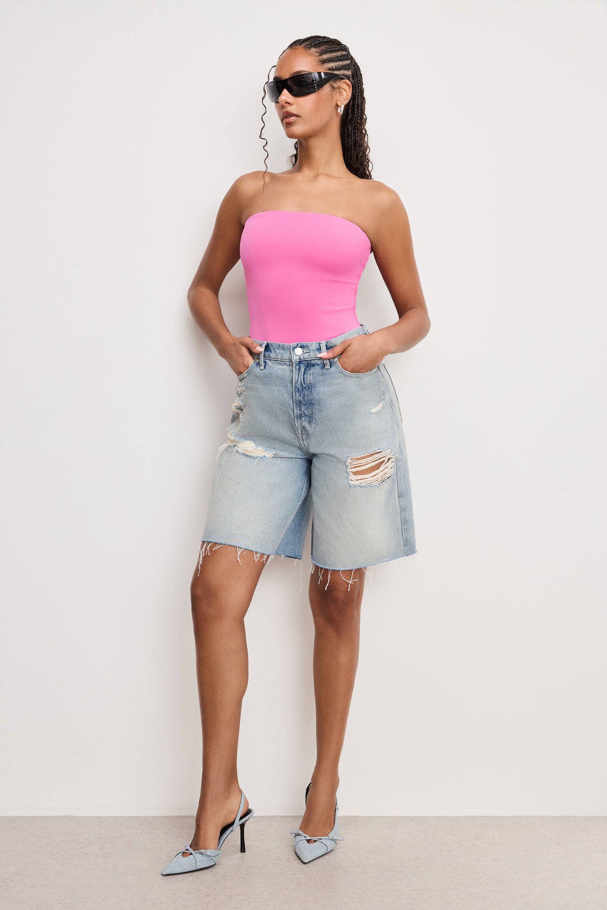 SCULPTING CORSET STRAPLESS BODYSUIT | BERRY SORBET010