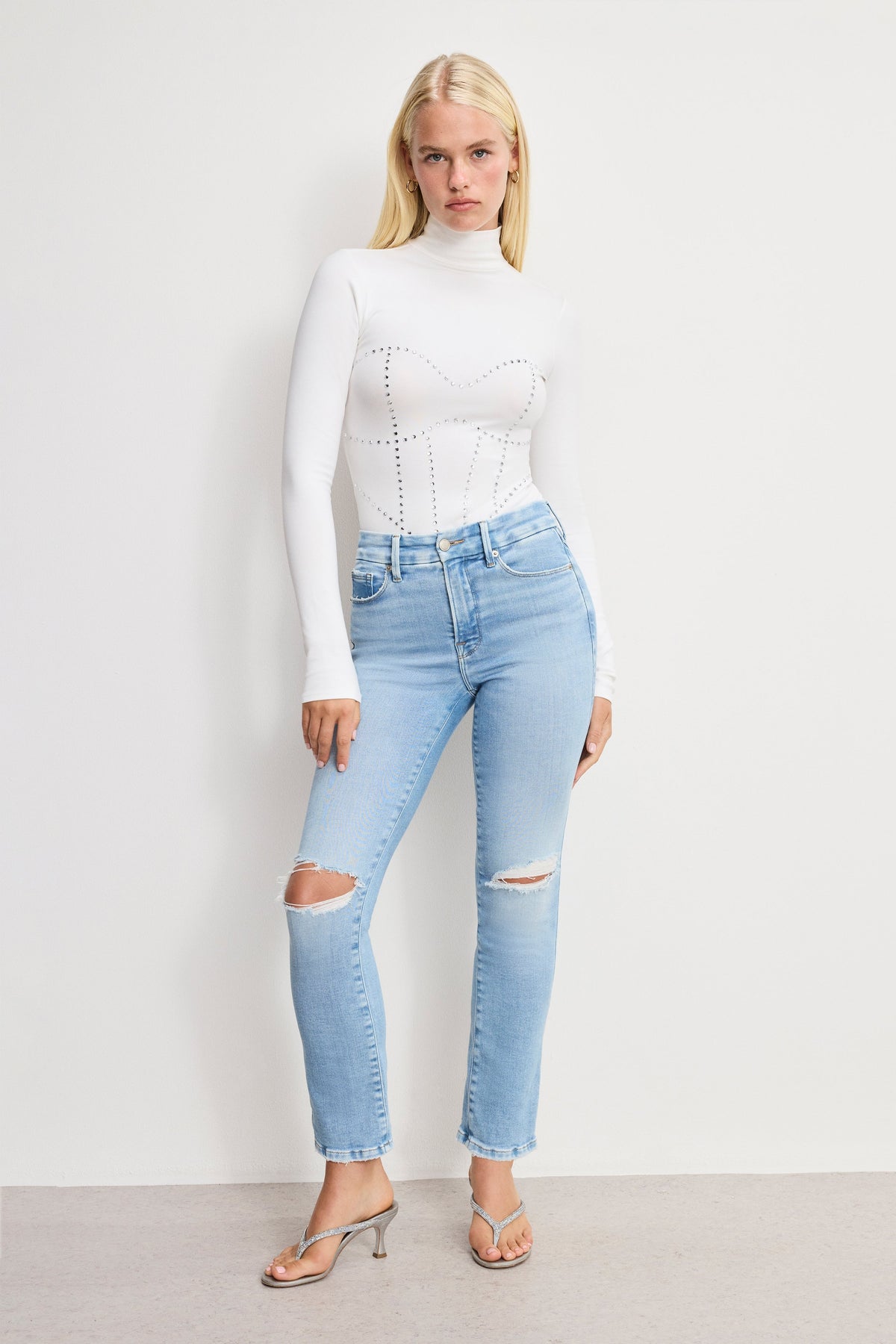 DOLLY CRYSTAL CORSET BODYSUIT | WHITE001