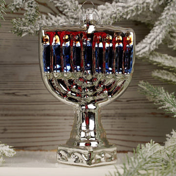 Glass Hanukkah Candle Ornament