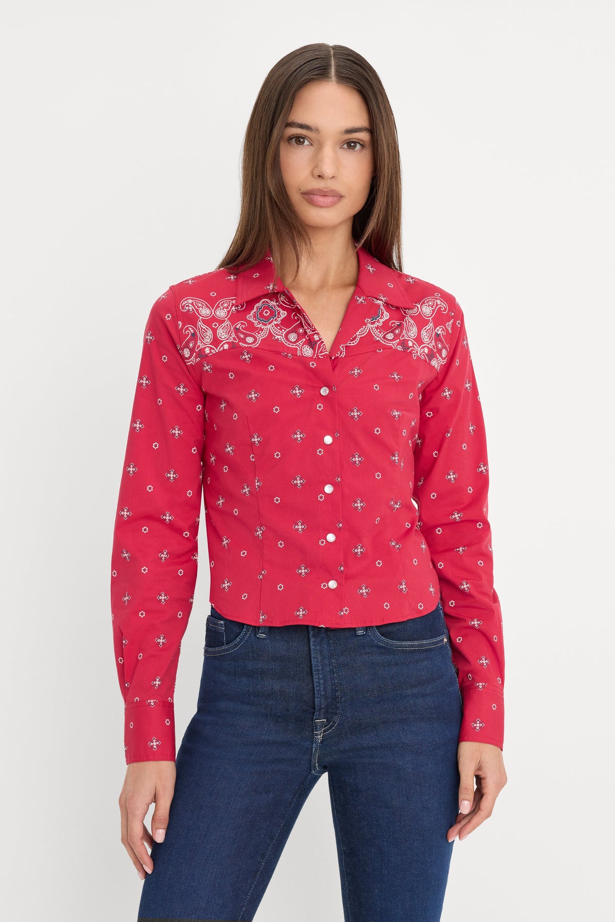 DOLLY TAILORED POPLIN SHIRT | FLARE BANDANA PRINT