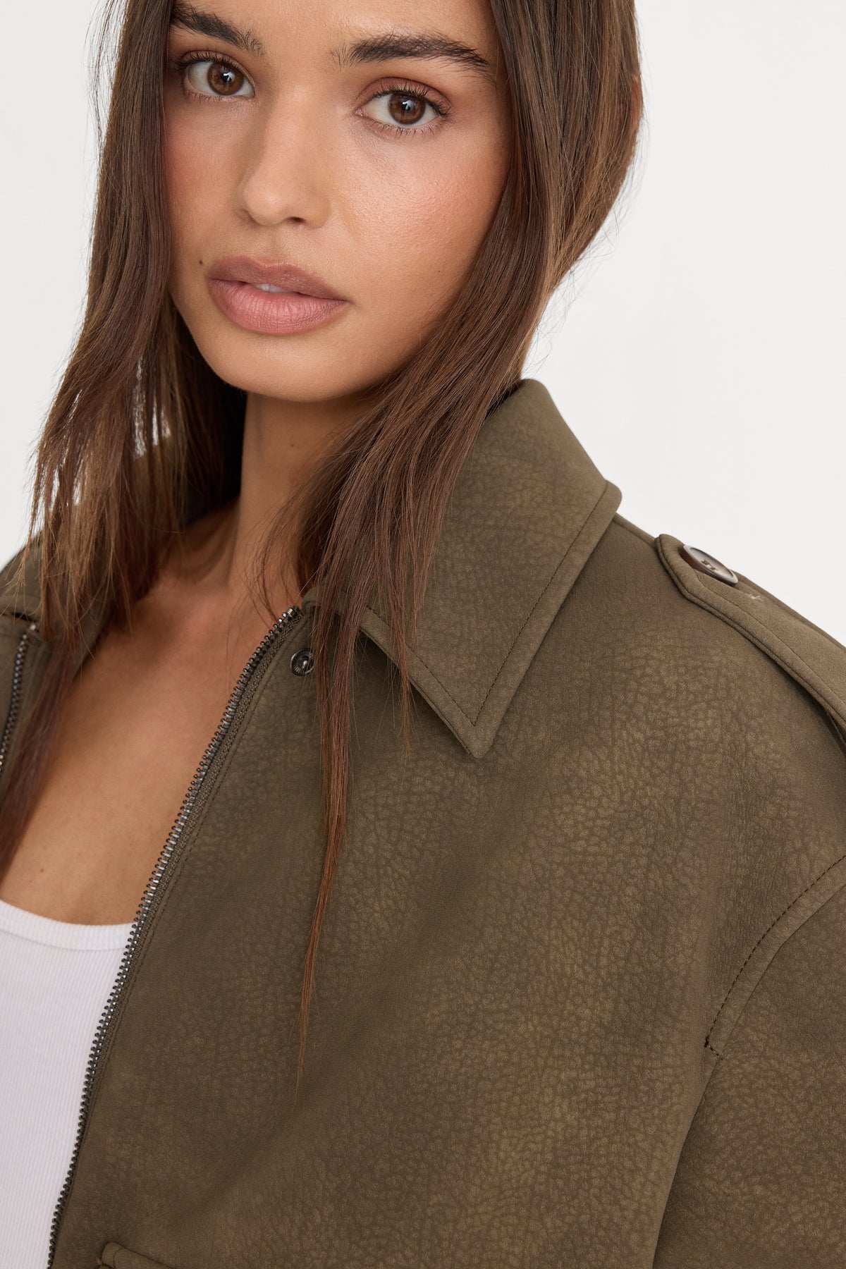 THE BETTER THAN LEATHER BOMBER JACKET | STONE