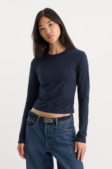 THE LONG SLEEVE BABY TEE | NEW NAVY