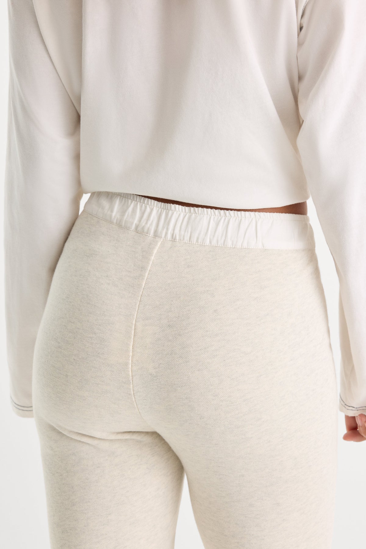 THE FRENCH TERRY BUTTON FRONT LEGGING | OATMEAL HEATHER