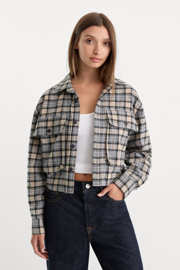 THE PATCH POCKET SHIRT | TAN PLAID