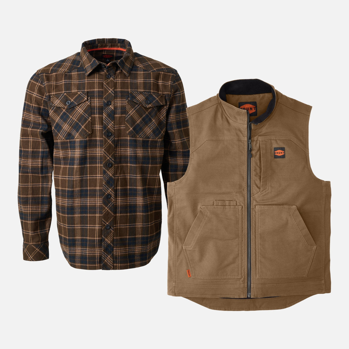 The Clark Heavyweight Flannel Shirt & D'Angelo Utility Vest Pack