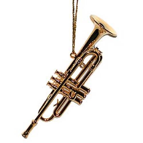 Classic Gold Trumpet Christmas Ornament