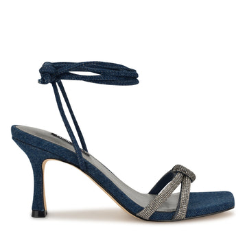 Raqchel Rhinestone Bow Ankle Wrap Sandals