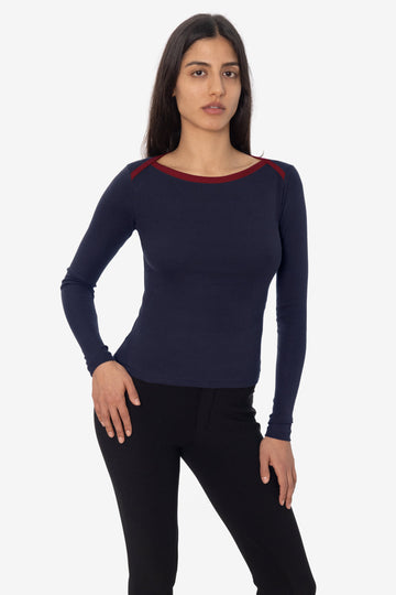 43070 - Baby Rib L/S Lap Neck Tee