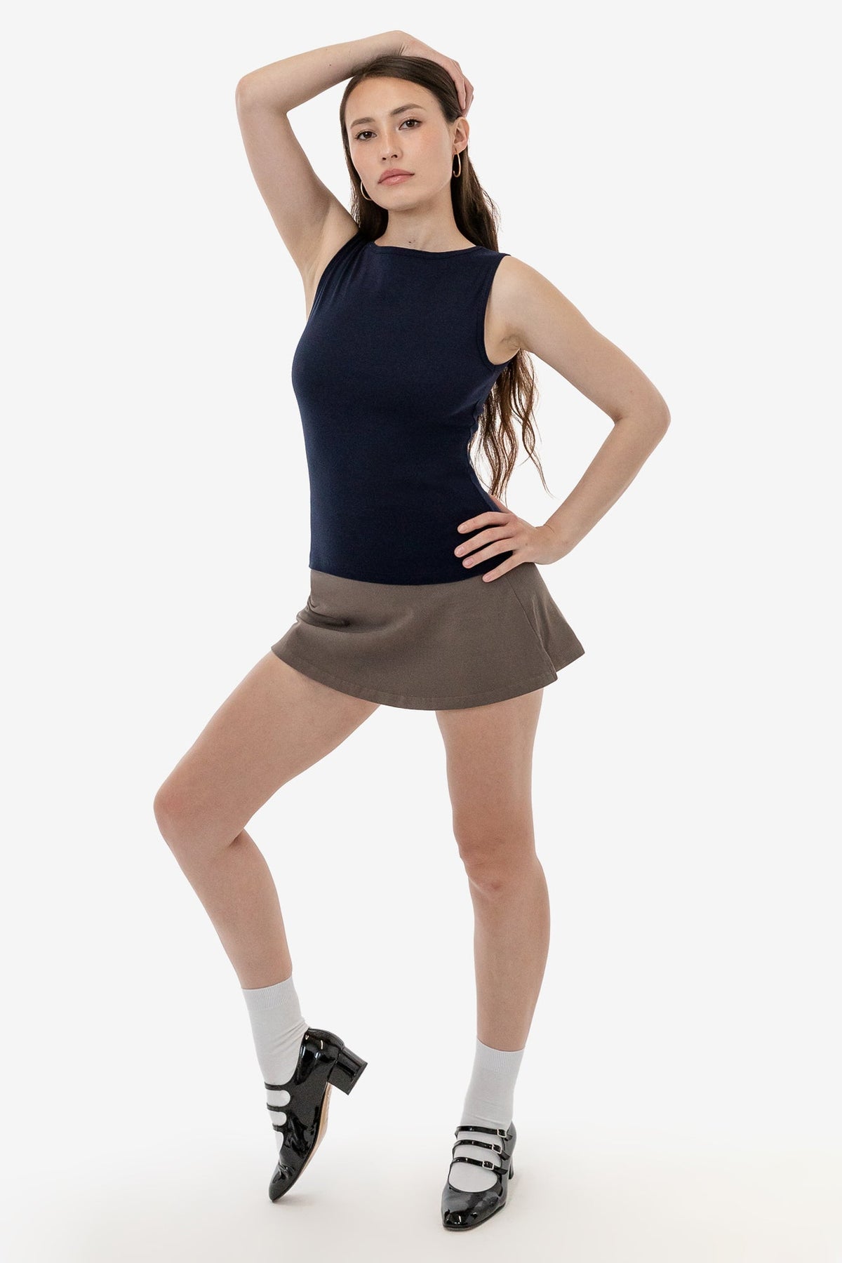 43045 - Baby Rib Sleeveless Boatneck Top