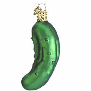 Glass Classic Christmas Pickle Ornament