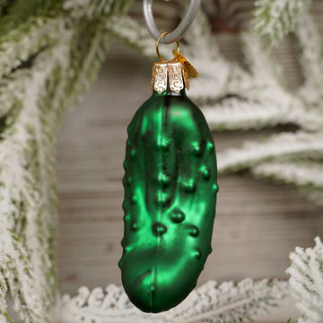 Glass Classic Christmas Pickle Ornament