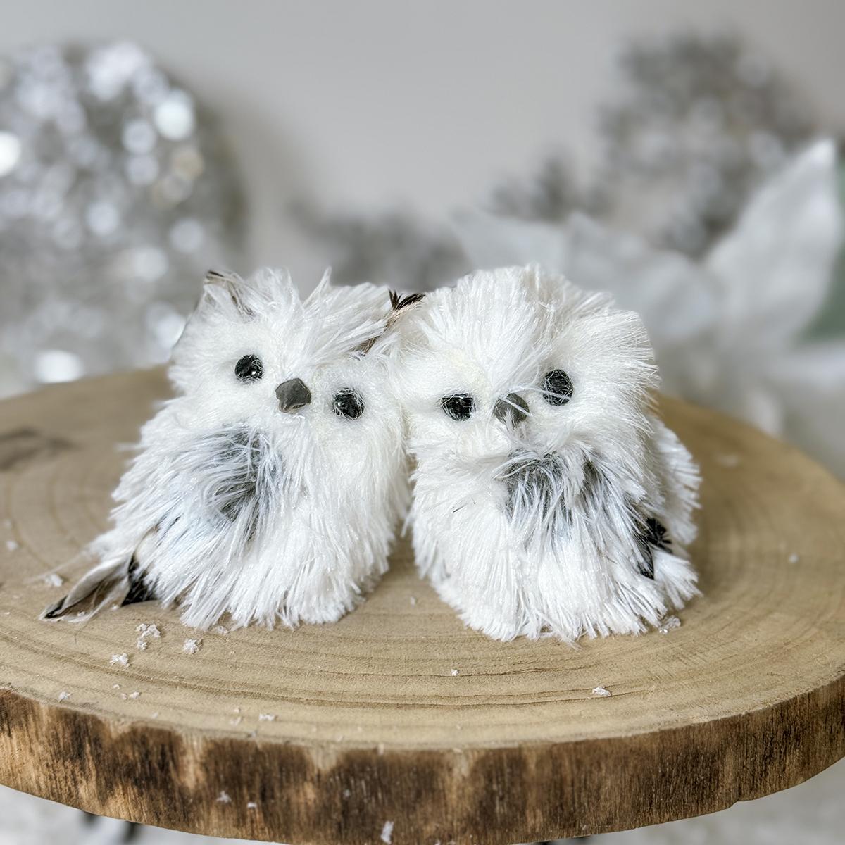Silver/White Owl Ornament