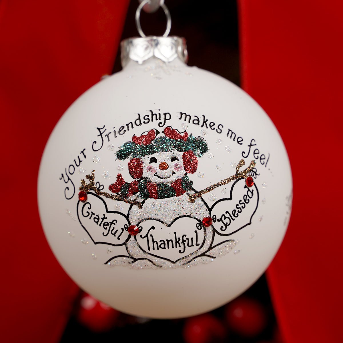 Hand Painted Snowman Friendship Ornament