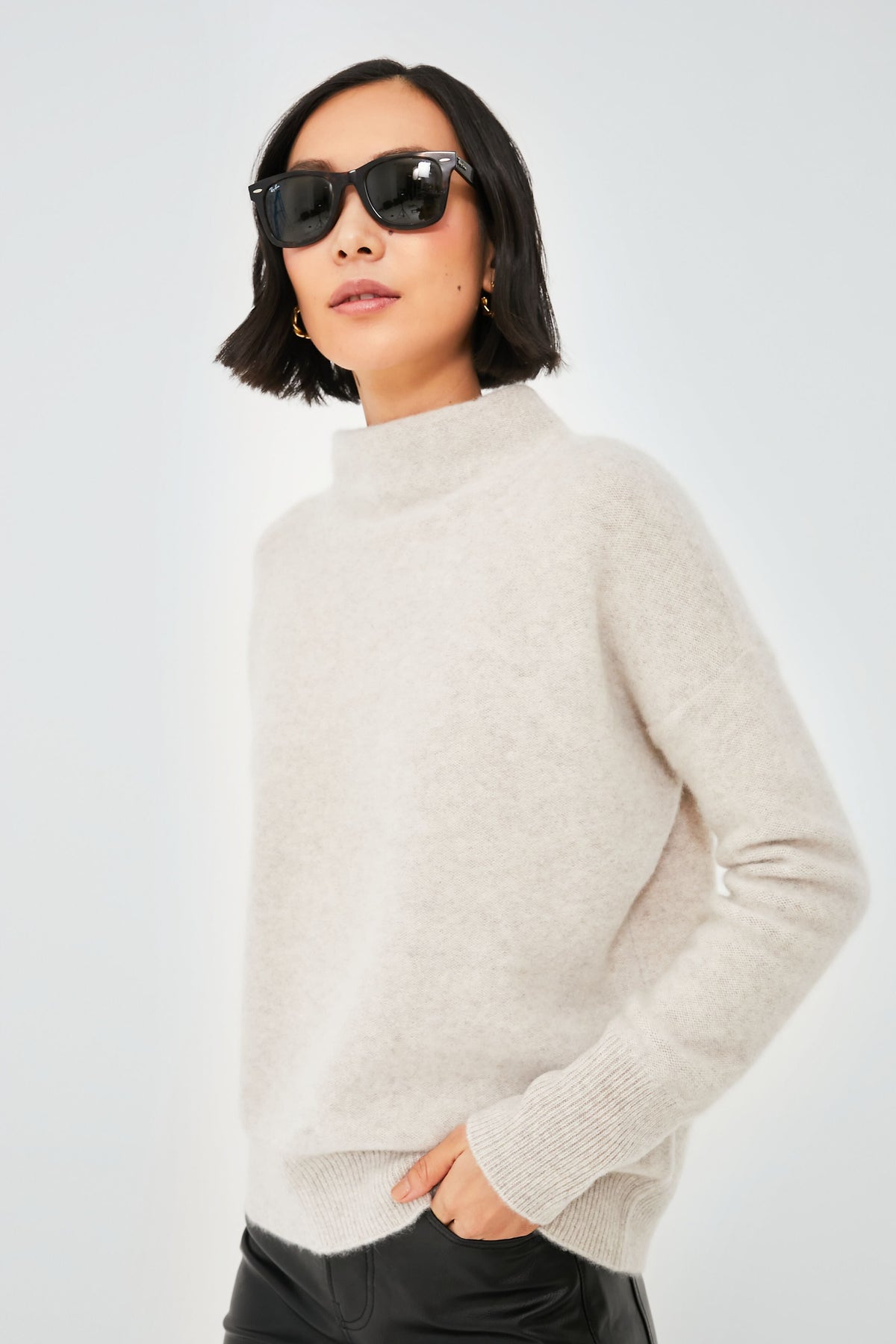 Marble Funnel Neck Sweater