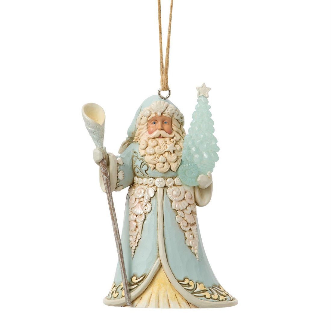 Santa With Sea Glass Tree Ornament