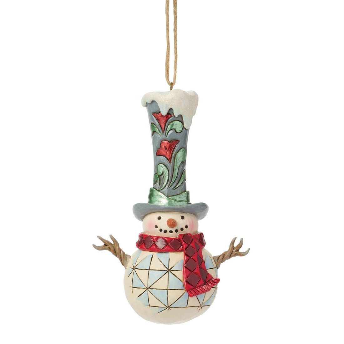 2026 Snowman With Tall Top Hat Ornament