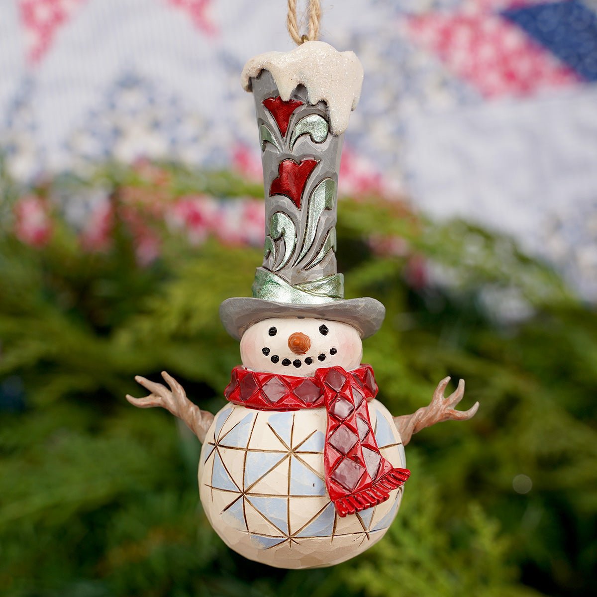 2026 Snowman With Tall Top Hat Ornament