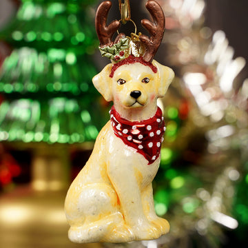Glass Yellow Lab Ornament