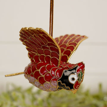 Cardinal Enameled Ornament