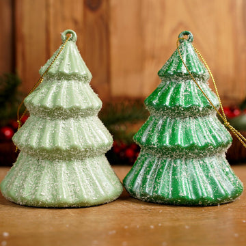 Iced Green Tree Ornament