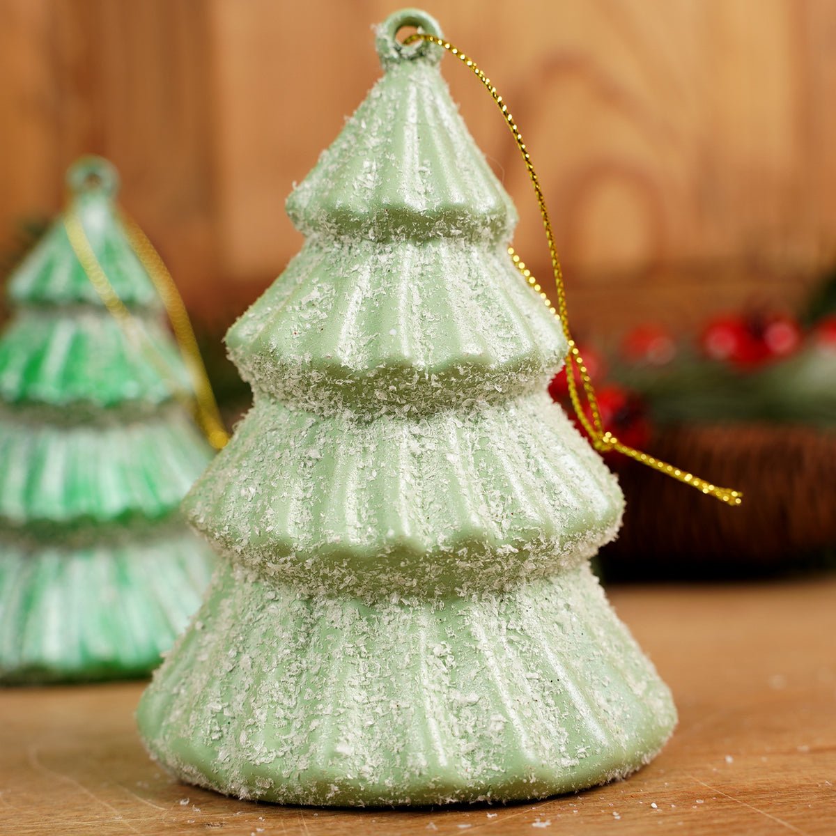 Iced Green Tree Ornament
