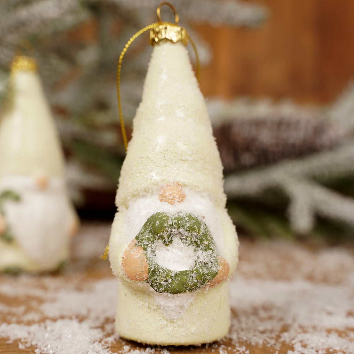 Iced Lime Green Gnome Ornament